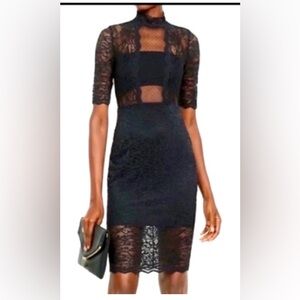 Express Black Lace MIDI Bodycon Dress size 4